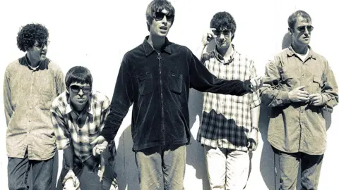 Michael Spencer Jones Oasis band shout during the recording of their debut Definitely Maybe