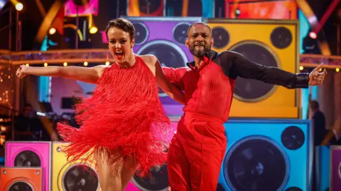 BBC/PA JB Gill and Lauren Oakley during the dress rehearsal for Strictly on BBC1