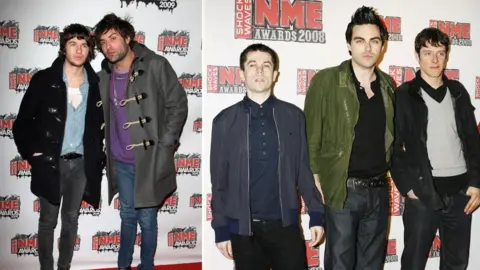 Getty Images Montage showing The Kooks at the 2009 NME Awards, and Hard-Fi at the 2008 ceremony