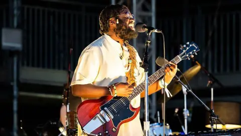 Getty Images Michael Kiwanuka performs during Cross The Tracks 2025 at Brockwell Park