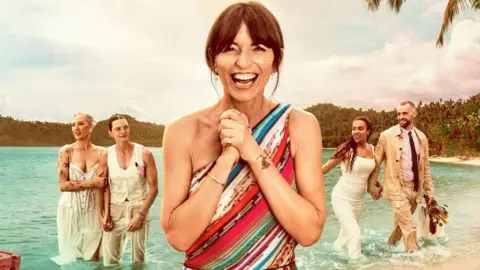 BBC/CPL Productions A picture of  Davina McCall and two couples on a beach