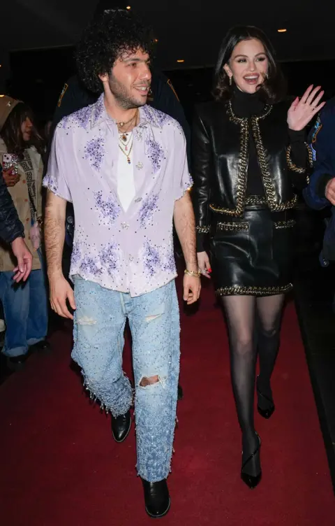 XNY/Star Max/GC Images Benny Blanco (L) and Selena Gomez are seen on March 20, 2025 in New York City. 