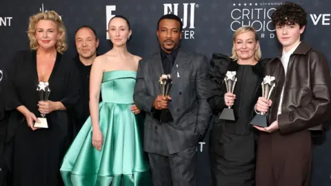 Getty Images Hannah Walters, Stephen Graham, Erin Doherty, Ashley Walters, Christine Tremarco, and Owen Cooper pose in the press room during the 31st Annual Critics Choice Awards at Barker Hangar on January 04, 2026 in Santa Monica, California