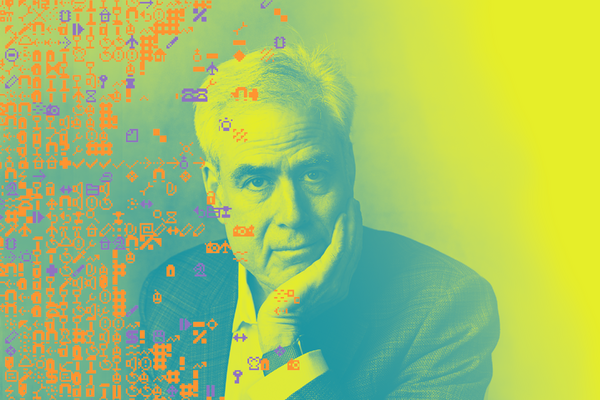 Photo illustration of Jonathan Haidt. He leans his face against his hand and looks just past the camera with a neutral if weary expression.